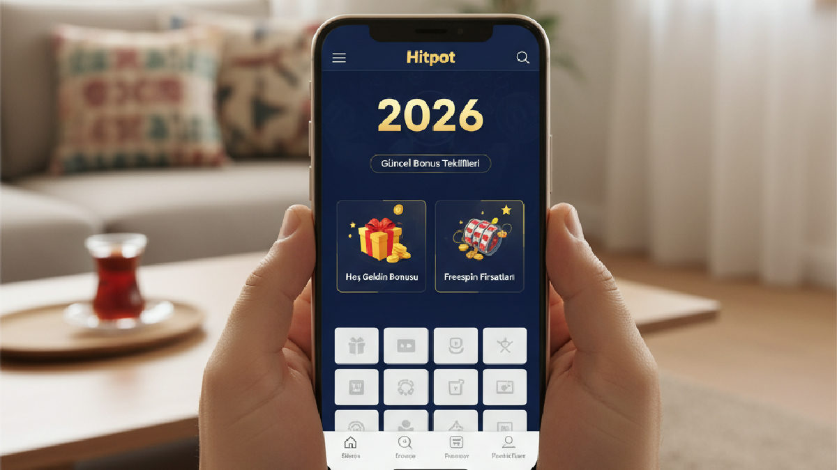 Hitpot yeni adres üzerinden ulaşılan 2026 bonus kampanyalarını gösteren mobil arayüz.